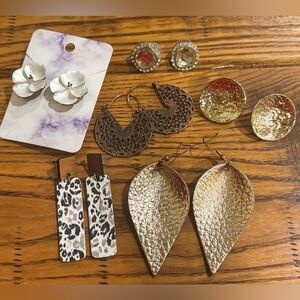 Elegant Gold and Silver Earrings Set